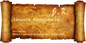 Jánosik Konstantin névjegykártya